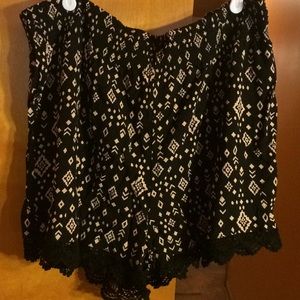 Black printed shorts